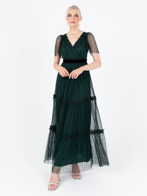 Lovedrobe Luxe Polka Dot & Stripe Tiered Maxi Dress