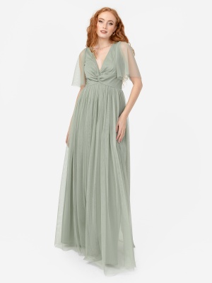 Anaya With Love Frosty Green Twist Detail Maxi Dress 