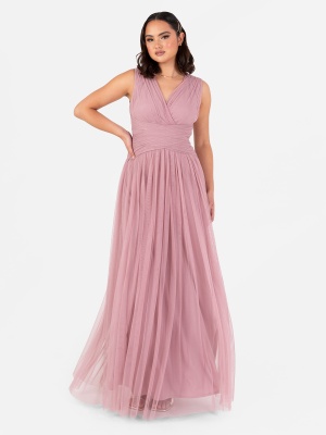 Anaya With Love Recycled Blush Pink Sleeveless V Neck Maxi Dress