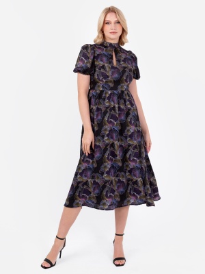 Lovedrobe High Neck Keyhole Midi Dress